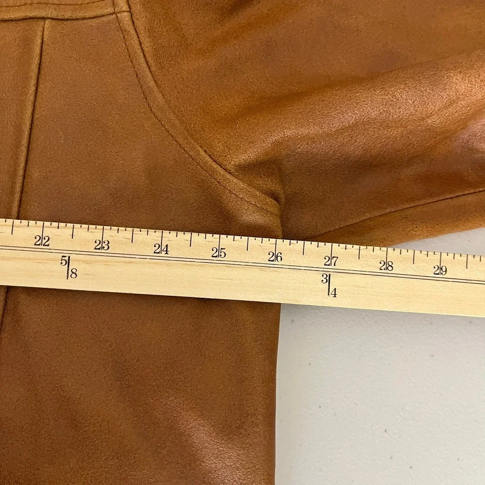M Julian Wilsons Leather Jacket Mens XL Tan Nubuck Full Zip Quilted Lined Brown